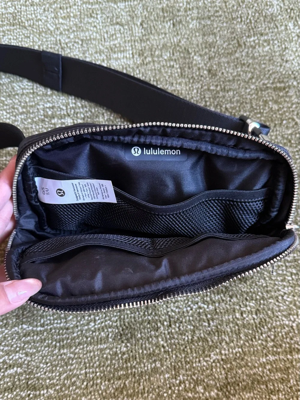 lululemon athletica Black Puff Quilted Belt Bag